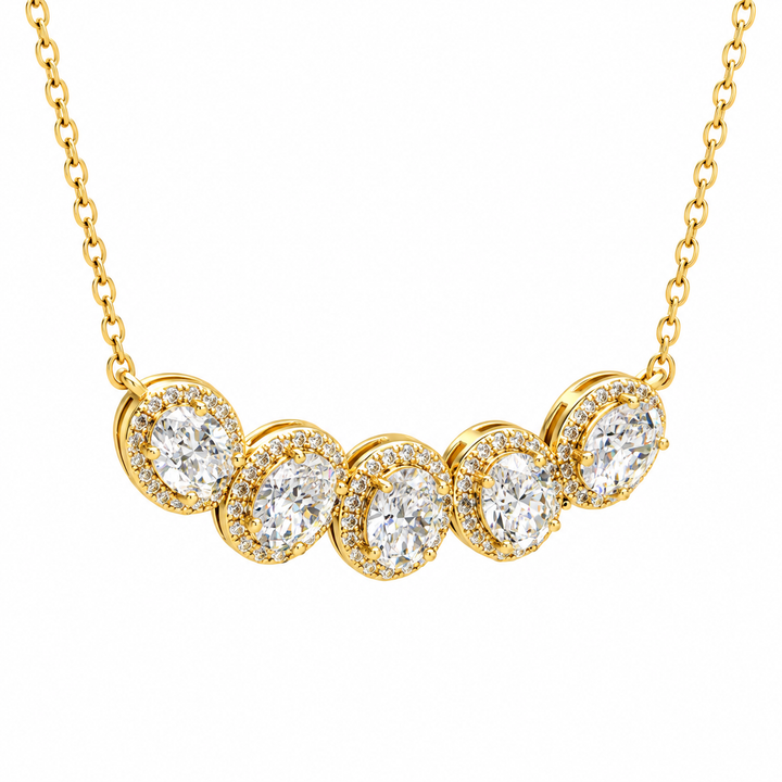 5.10 DEW Moissanite Necklace in 925 Yellow Gold Plated