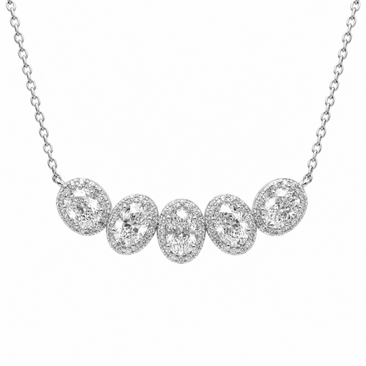 5.10 DEW Moissanite Necklace in 925 Platinum Plated