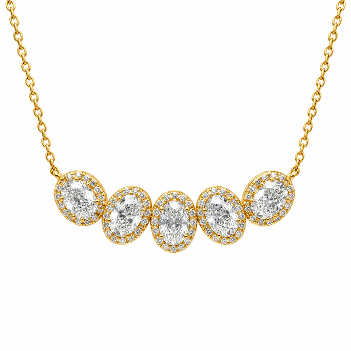 5.10 DEW Moissanite Necklace in 925 Yellow Gold Plated
