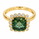 4.00 Cts Green Tourmaline and White Diamond Ring in 14K Yellow Gold