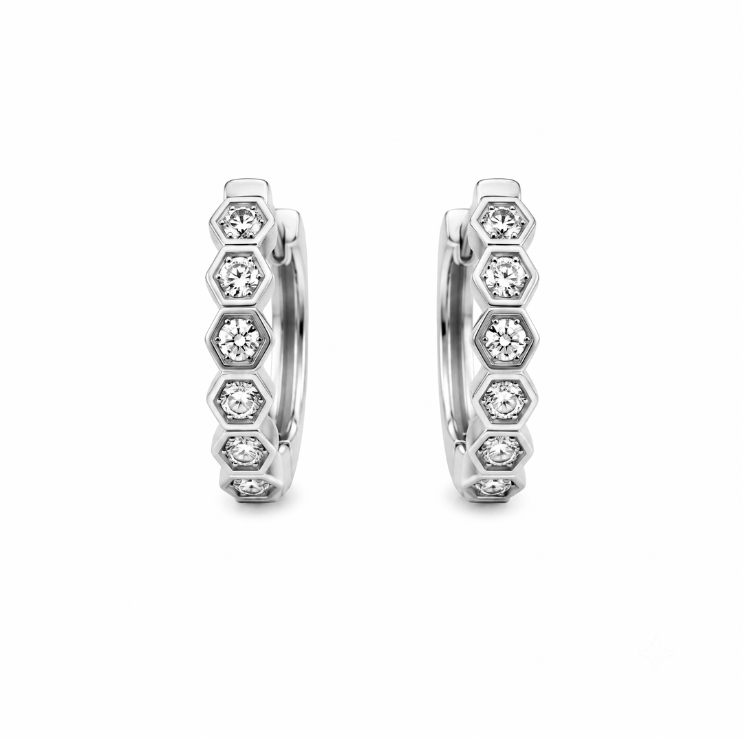 0.43 Ctw Lab Grown Diamond Earring in 925 Platinum Plated