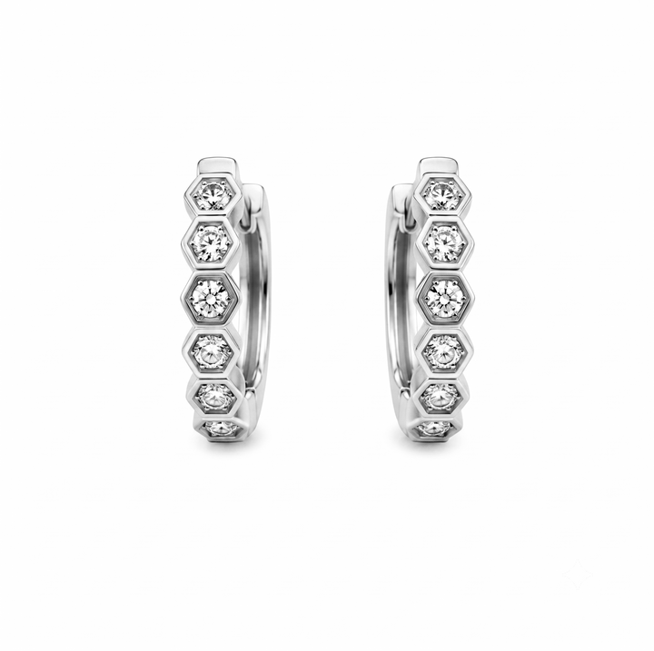 0.43 Ctw Lab Grown Diamond Earring in 925 Platinum Plated