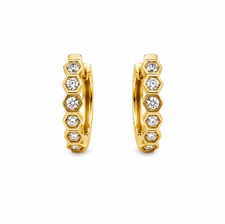 0.43 Ctw Lab Grown Diamond Earring in 925 Yellow Gold Plated