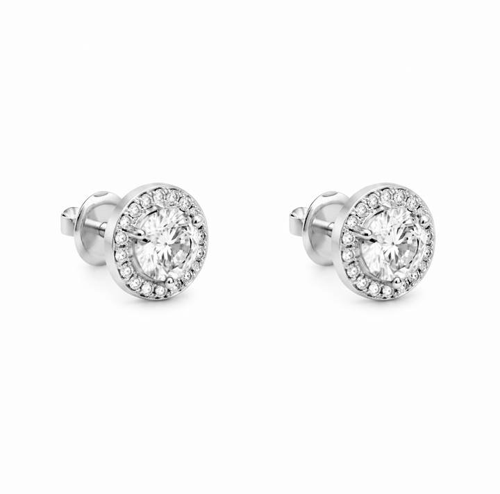 0.65 Ctw Lab Grown Diamond Earring in 925 Platinum Plated