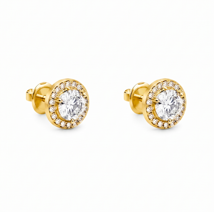 0.65 Ctw Lab Grown Diamond Earring in 925 Yellow Gold Plated