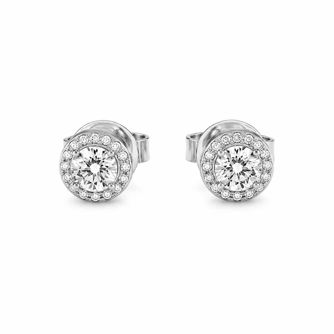 0.65 Ctw Lab Grown Diamond Earring in 925 Platinum Plated