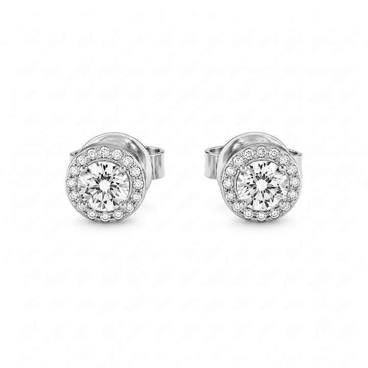 0.65 Ctw Lab Grown Diamond Earring in 925 Platinum Plated