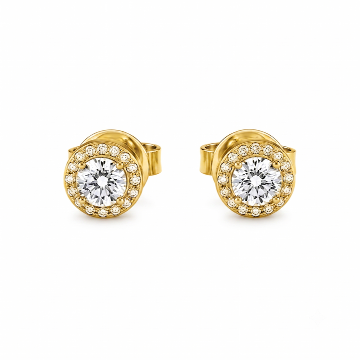0.65 Ctw Lab Grown Diamond Earring in 925 Yellow Gold Plated