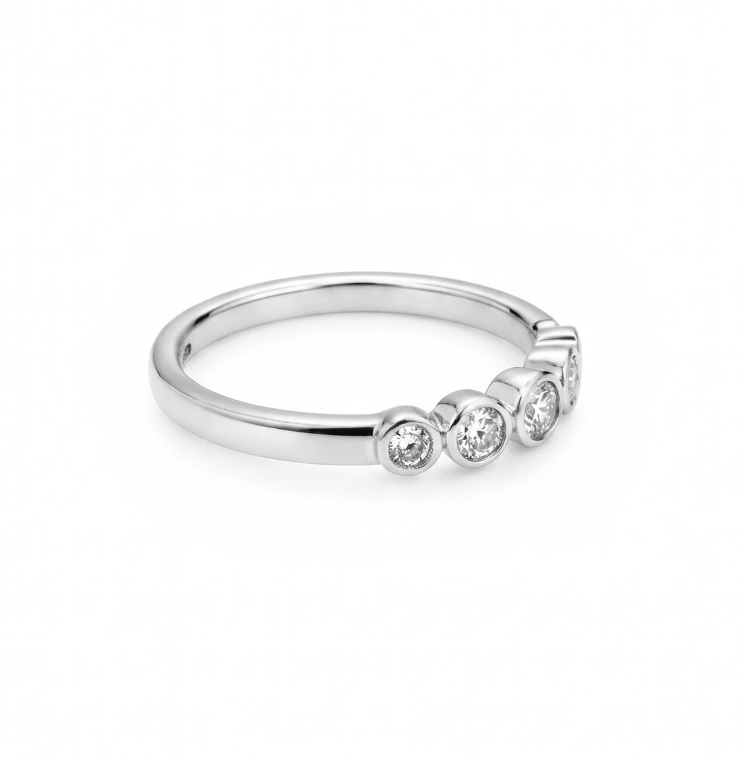 0.40 Ctw Lab Grown Diamond Ring in 925 Platinum Plated