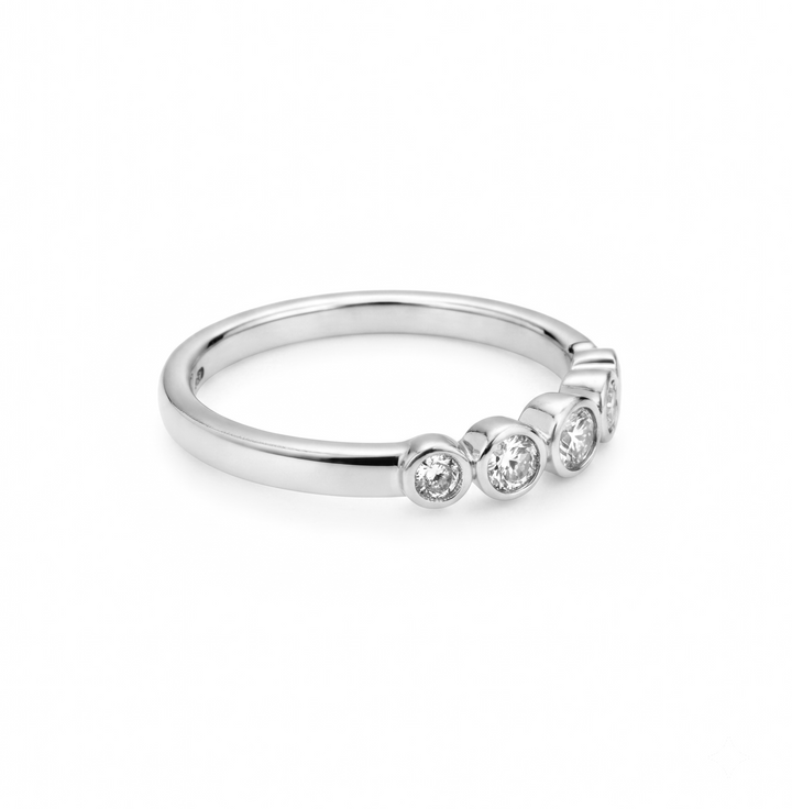 0.40 Ctw Lab Grown Diamond Ring in 925 Platinum Plated