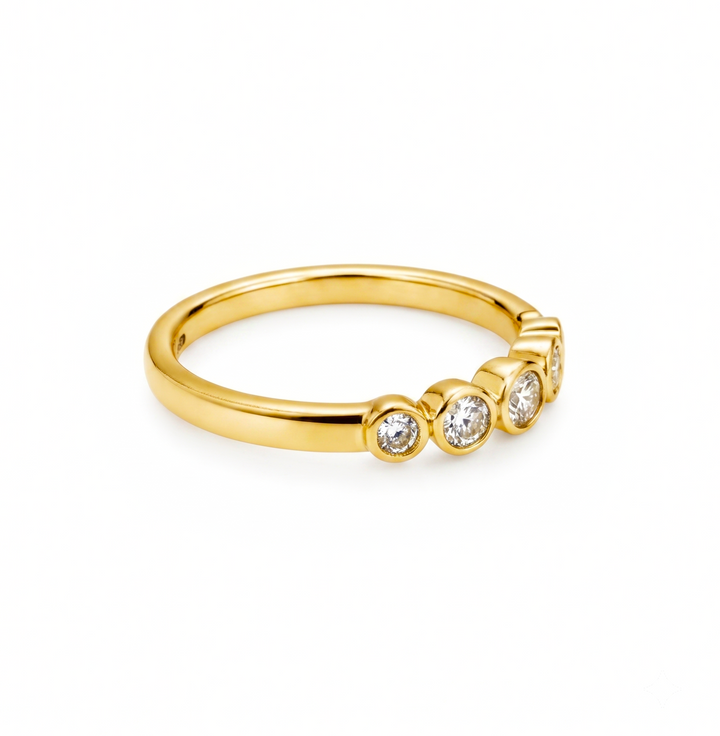 0.40 Ctw Lab Grown Diamond Ring in 925 Yellow Gold Plated