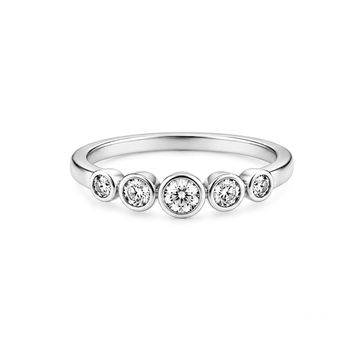 0.40 Ctw Lab Grown Diamond Ring in 925 Platinum Plated