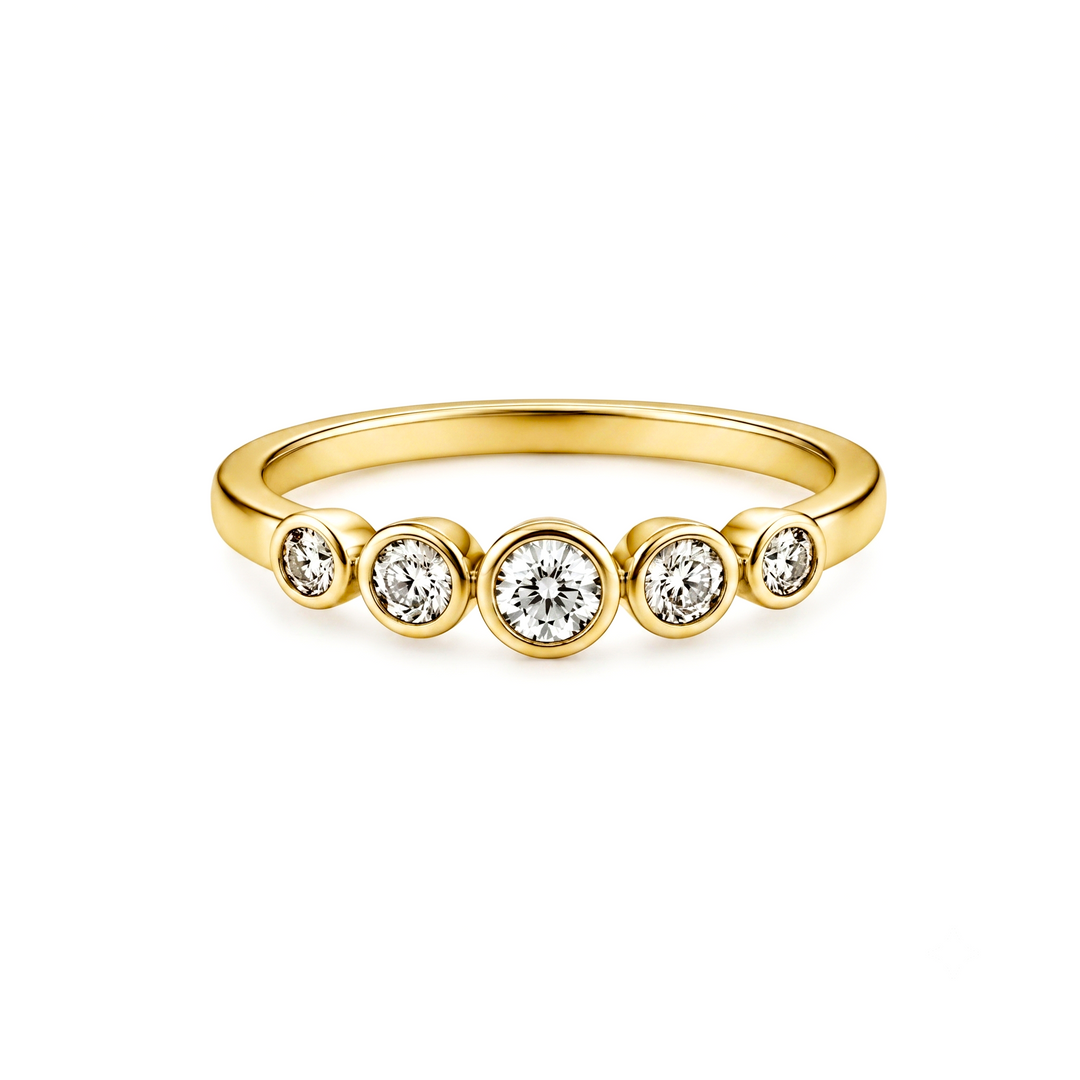 0.40 Ctw Lab Grown Diamond Ring in 925 Yellow Gold Plated