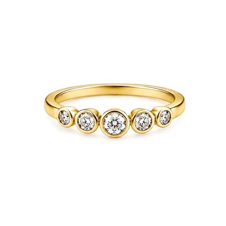 0.40 Ctw Lab Grown Diamond Ring in 925 Yellow Gold Plated