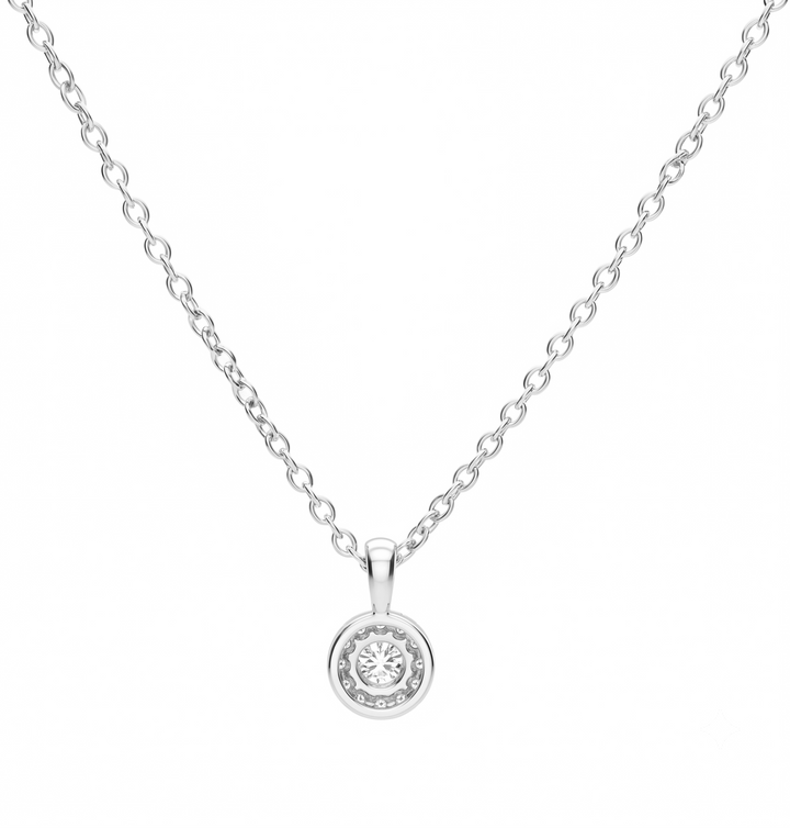 0.32 Ctw Lab Grown Diamond Necklace in 925 Platinum Plated