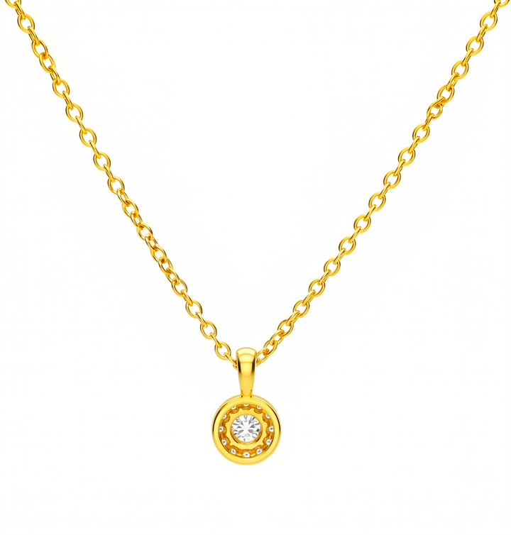 0.32 Ctw Lab Grown Diamond Necklace in 925 Yellow Gold Plated