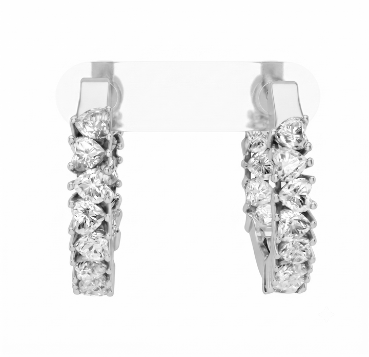 3.10 Ctw Lab Grown Diamond Hoop Earring in 925 Platinum Plated