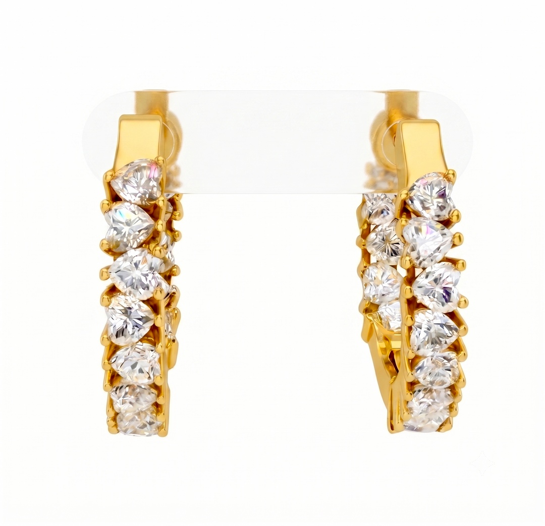 3.10 Ctw Lab Grown Diamond Hoop Earring in 925 Yellow Gold Plated
