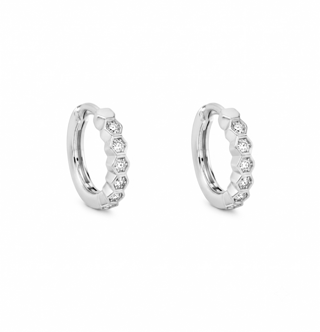 0.43 Ctw Lab Grown Diamond Earring in 925 Platinum Plated