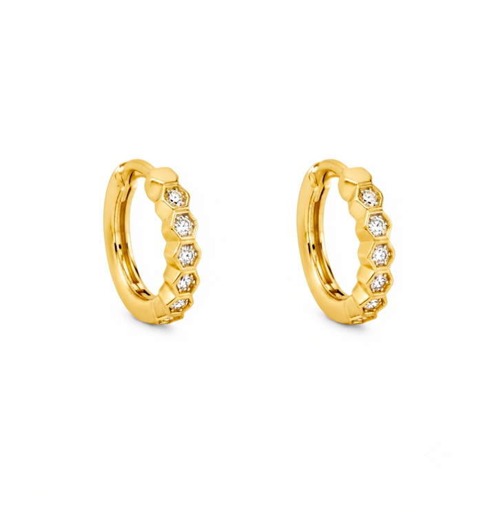0.43 Ctw Lab Grown Diamond Earring in 925 Yellow Gold Plated