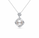 Pearl and  0.10 Ctw Lab Grown Diamond Pendant in 925 Platinum Plated