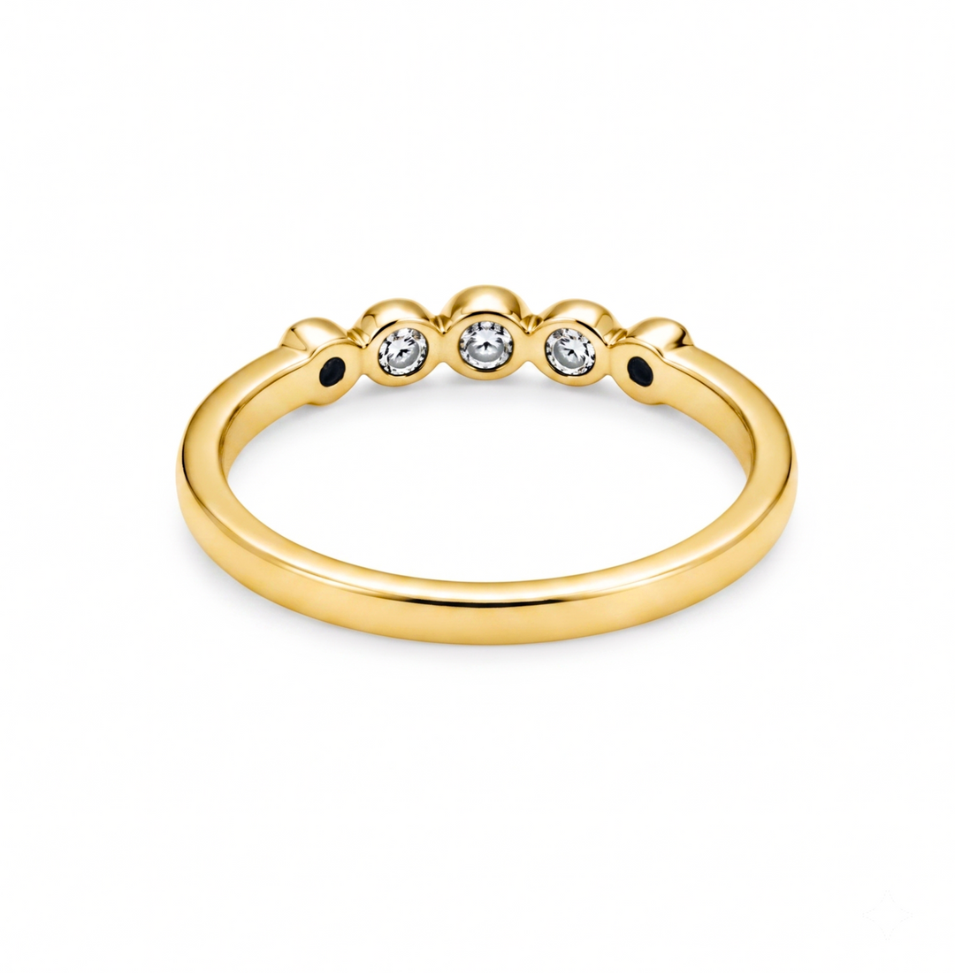 0.40 Ctw Lab Grown Diamond Ring in 925 Yellow Gold Plated