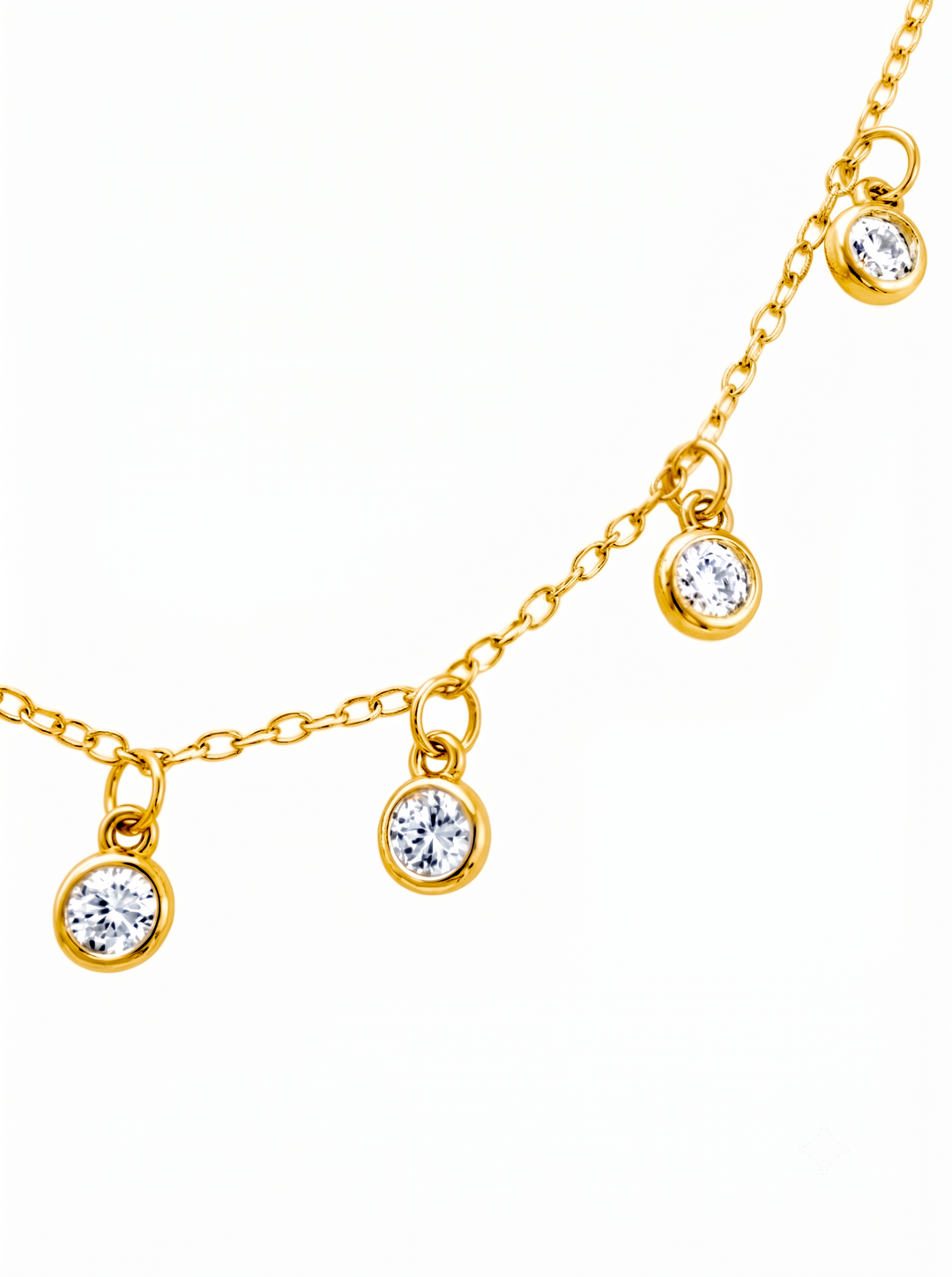 1.24 Ctw Lab Grown Diamond Necklace in 925 Yellow Gold Plated