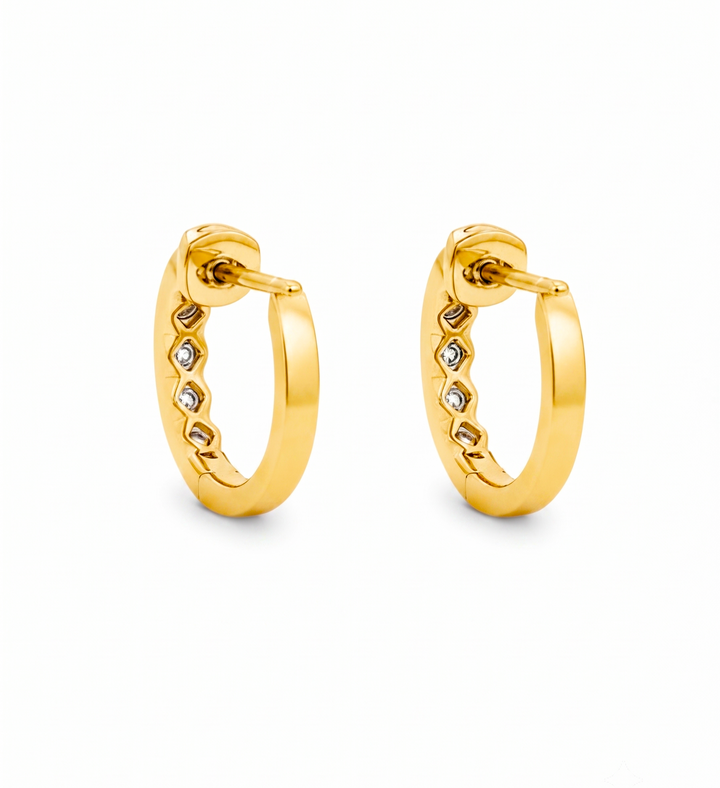 0.43 Ctw Lab Grown Diamond Earring in 925 Yellow Gold Plated