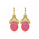 13.90  Pink Color Drusy Oval Shape Earring in Brass