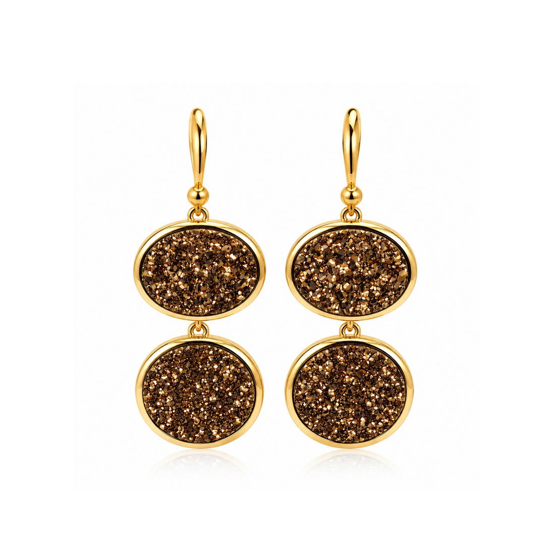 29.30  Golden Color Drusy Earring in Brass