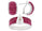 3.95 Ctw Ruby and White Color Zircon Ring and Earring Set in Brass Platinum Plated