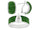 3.95 Ctw Green and White Color Zircon Ring and Earring Set in Brass Platinum Plated