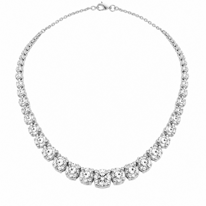 34.00 DEW Moissanite Necklace in 925 Platinum Plated
