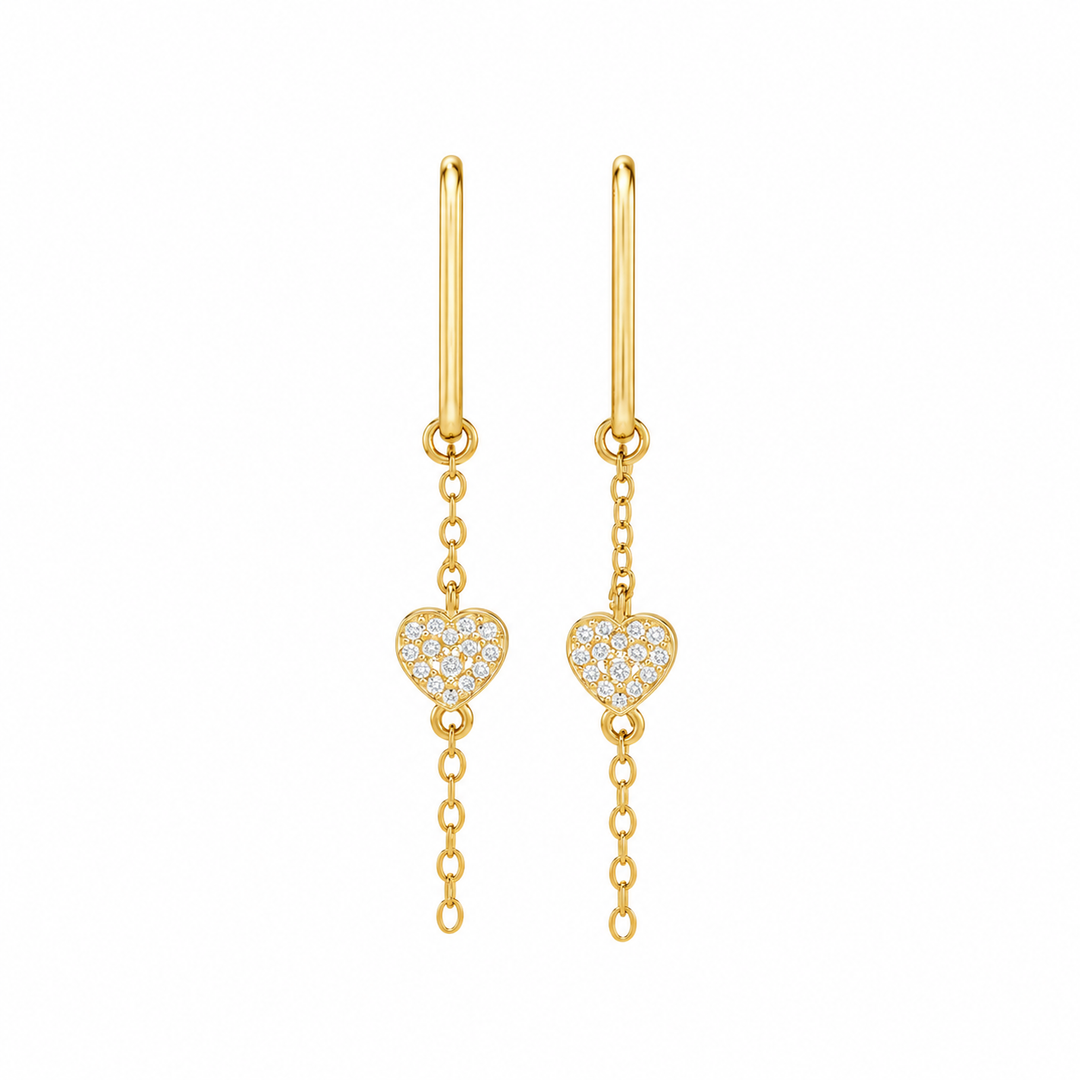 0.13 Ctw Lab Grown Diamond Dangle Earring in 925 Yellow Gold Plated