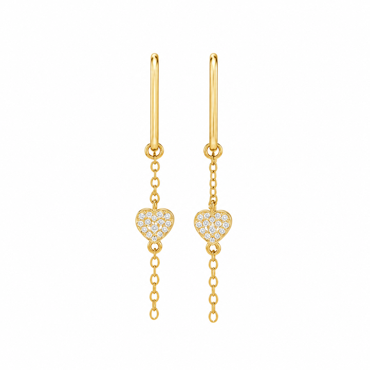 0.13 Ctw Lab Grown Diamond Dangle Earring in 925 Yellow Gold Plated