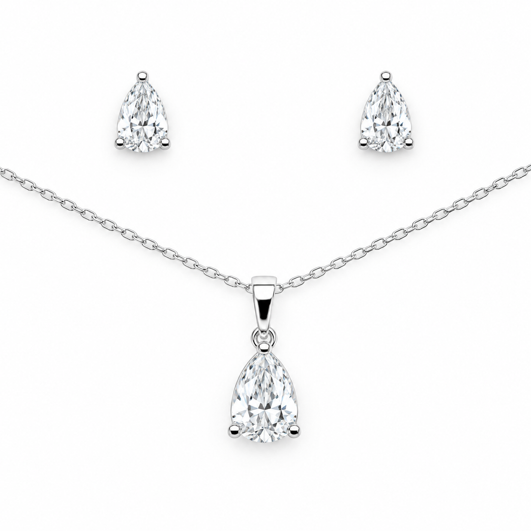 6.20 DEW Moissanite Solitaire Set in 925 Platinum Plated