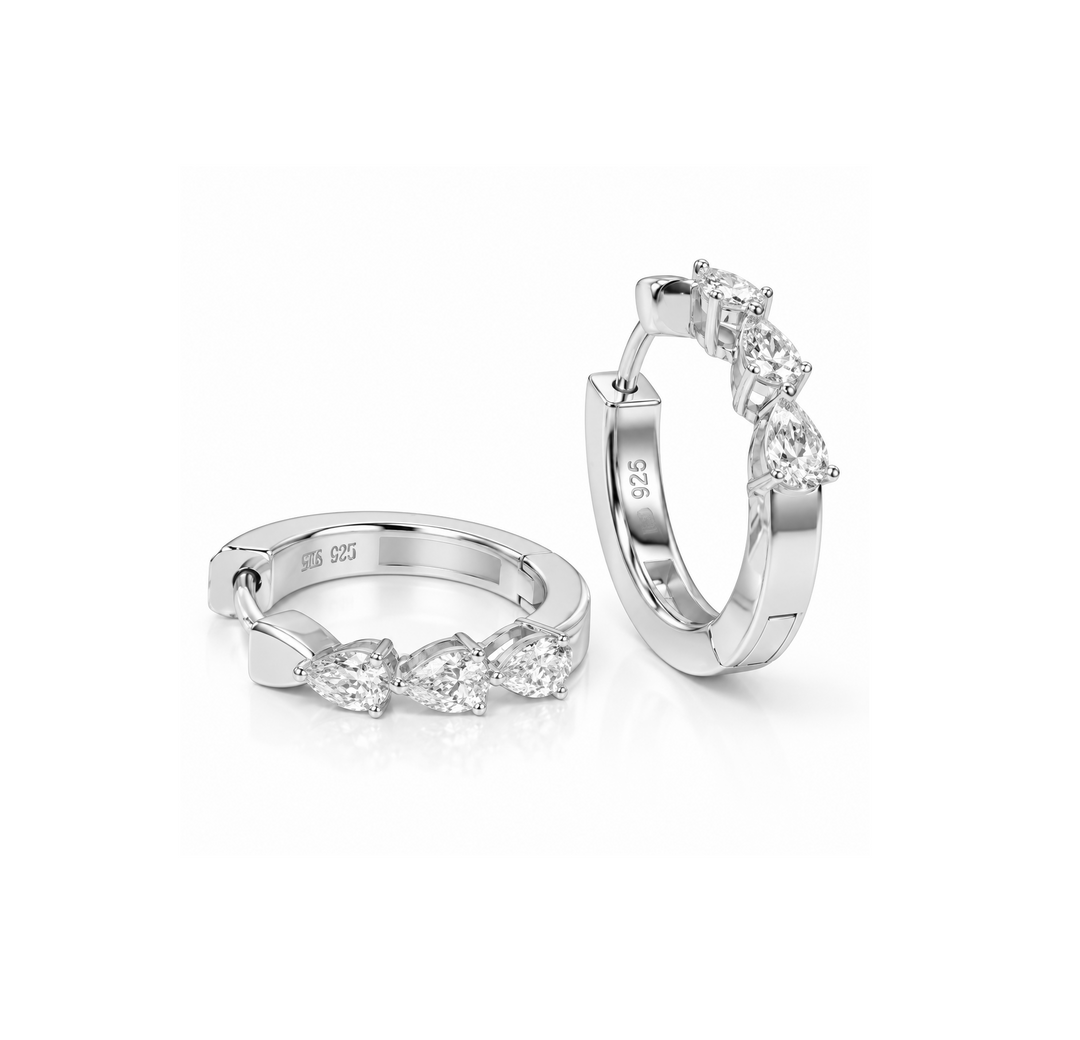 1.23 Ctw Lab Grown Diamond Earring in 925 Platinum Plated