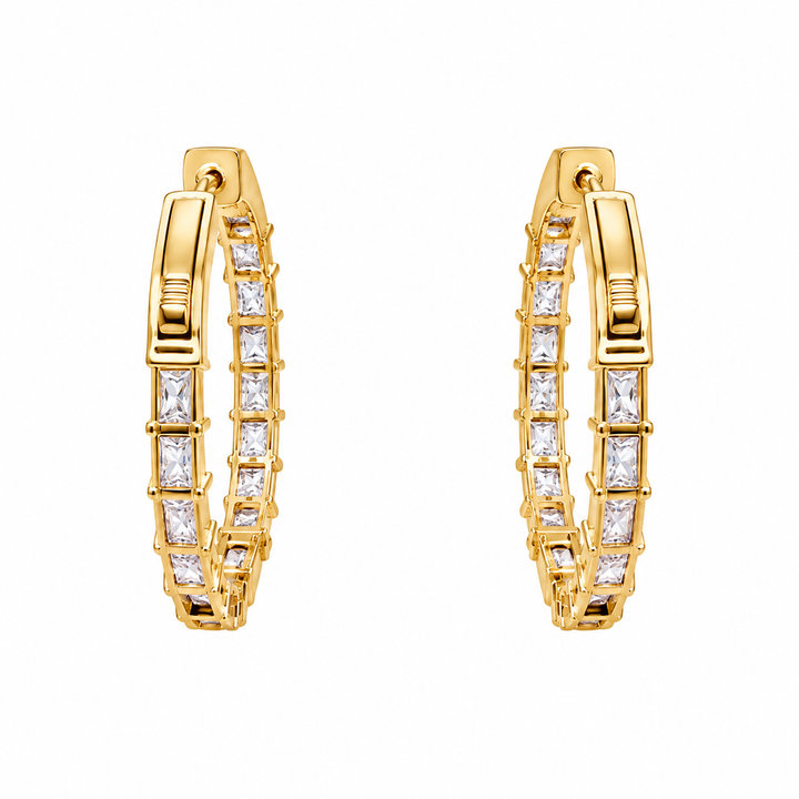 4.40 DEW Moissanite Hoop Earring in 925 Yellow Gold Plated