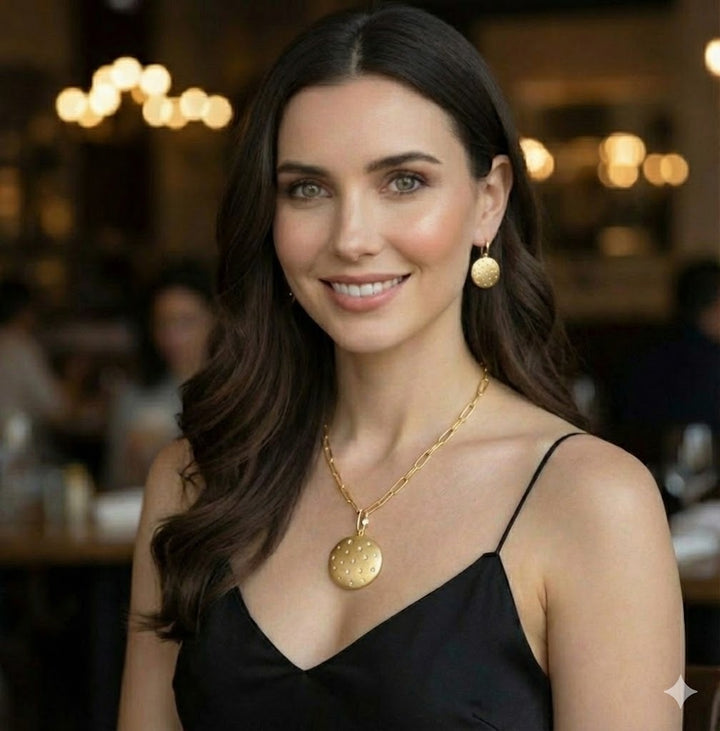 0.33 Ctw Blue Diamond Medallion Necklace