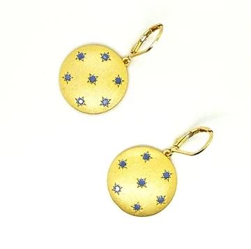 Catarina 0.33 Ctw Blue Diamond Medallion Earring