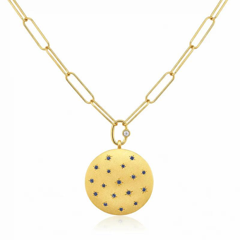 Catarina 0.33 Ctw Blue Diamond Medallion Necklace