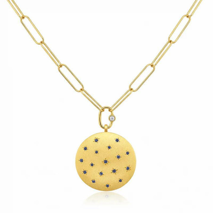 Catarina 0.33 Ctw Blue Diamond Medallion Necklace