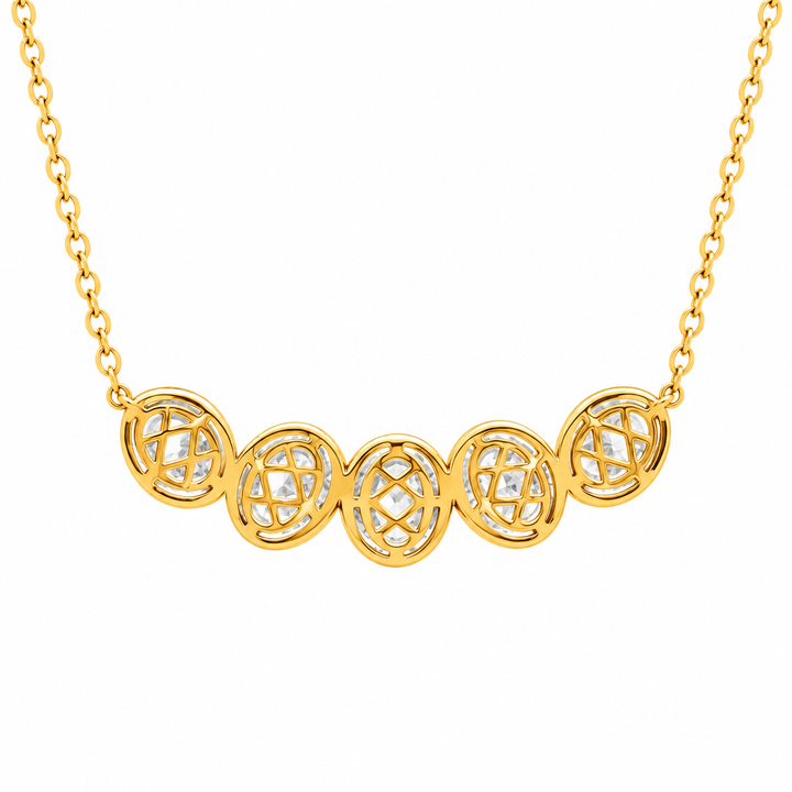 5.10 DEW Moissanite Necklace in 925 Yellow Gold Plated