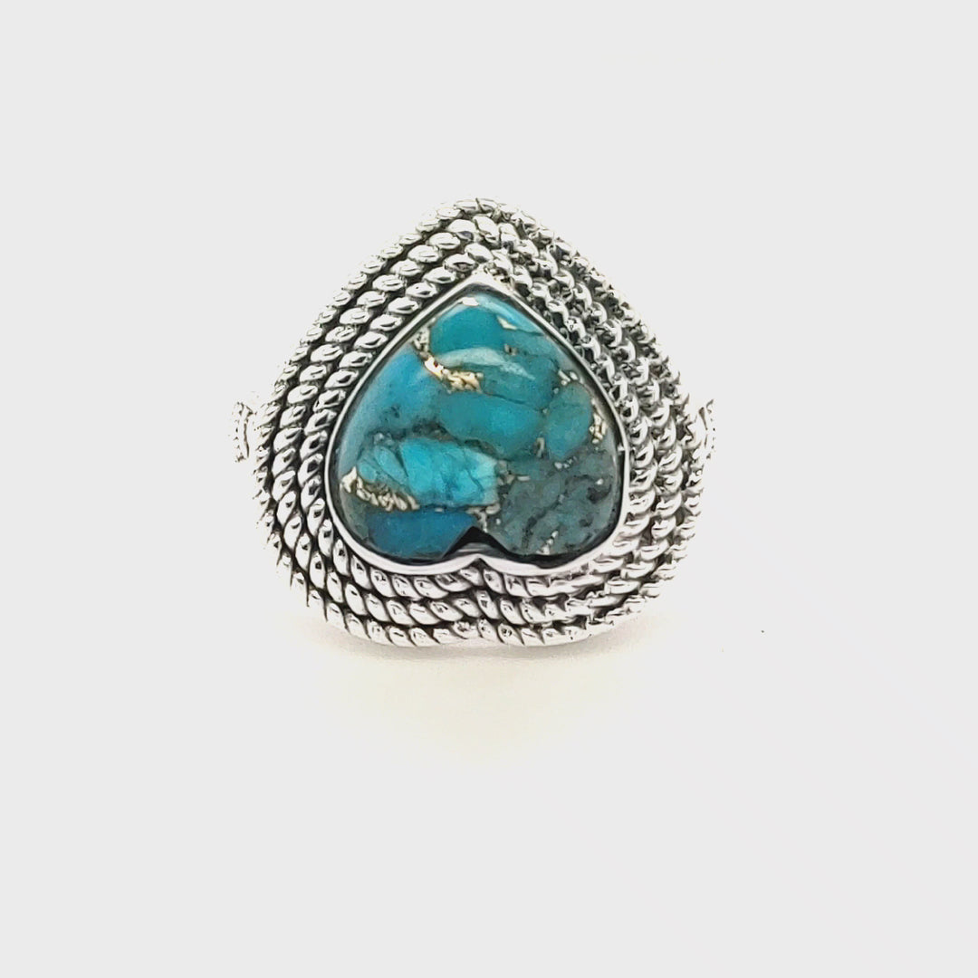 4.75 Cts Turquoise Ring in 925