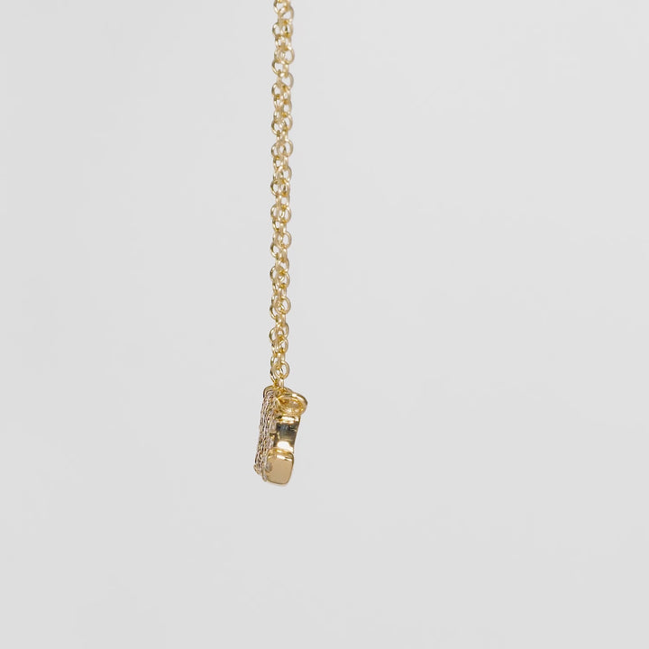0.14 Cts White Diamond Pendant in 14K Yellow Gold
