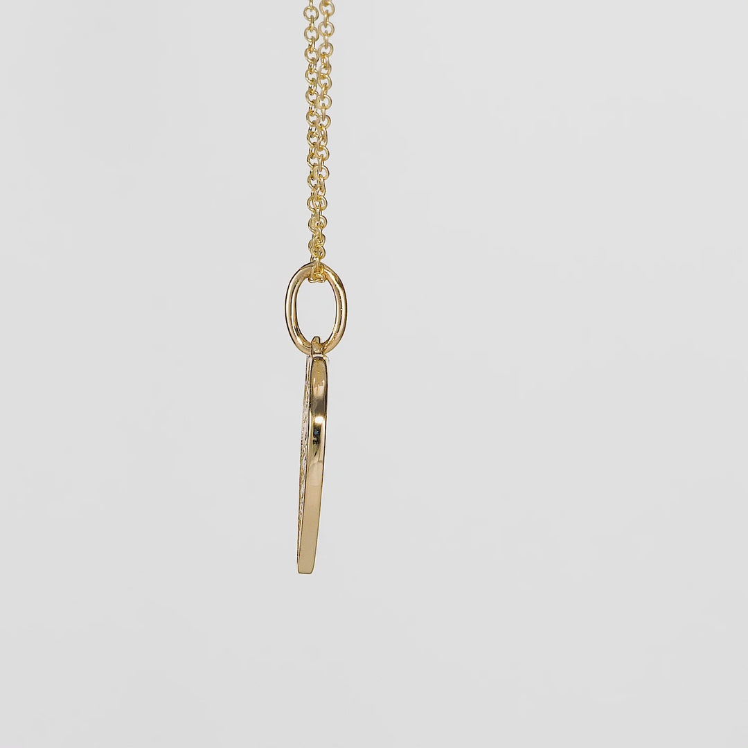0.38 Cts White Diamond Pendant in 14K Yellow Gold