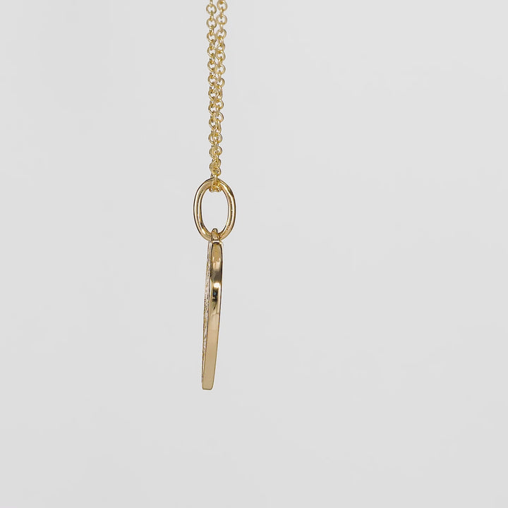 0.38 Cts White Diamond Pendant in 14K Yellow Gold