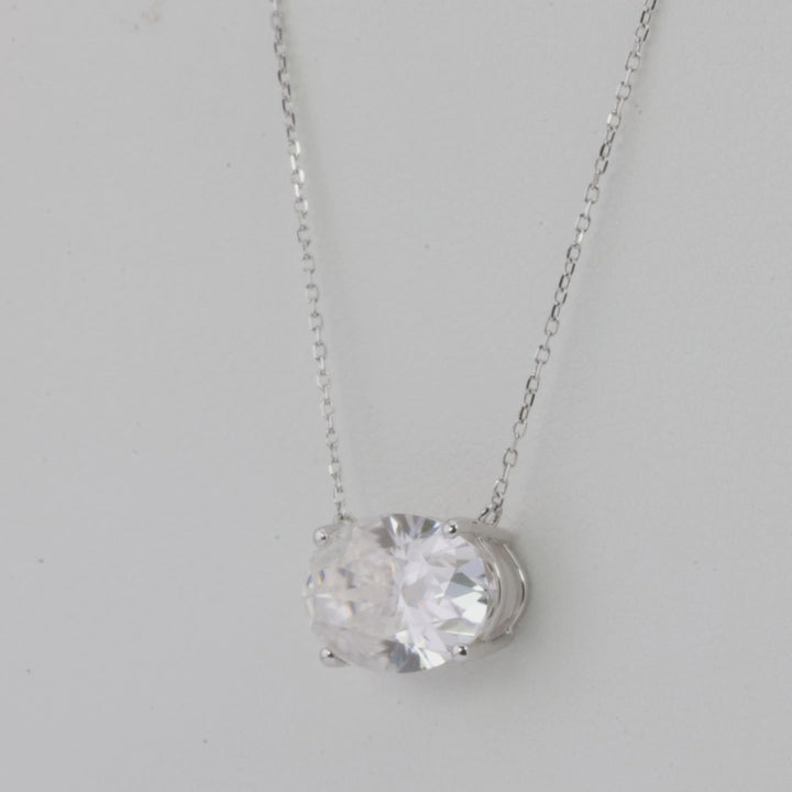 4.50 DEW Moissanite Solitaire Necklace in 14K Gold
