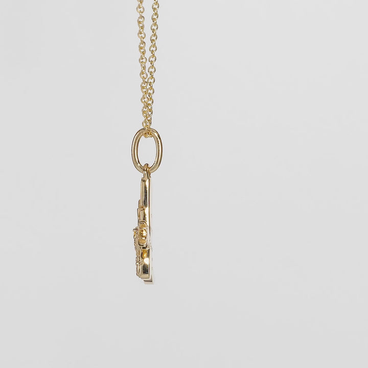 0.03 Cts White Diamond Pendant in 14K Yellow Gold