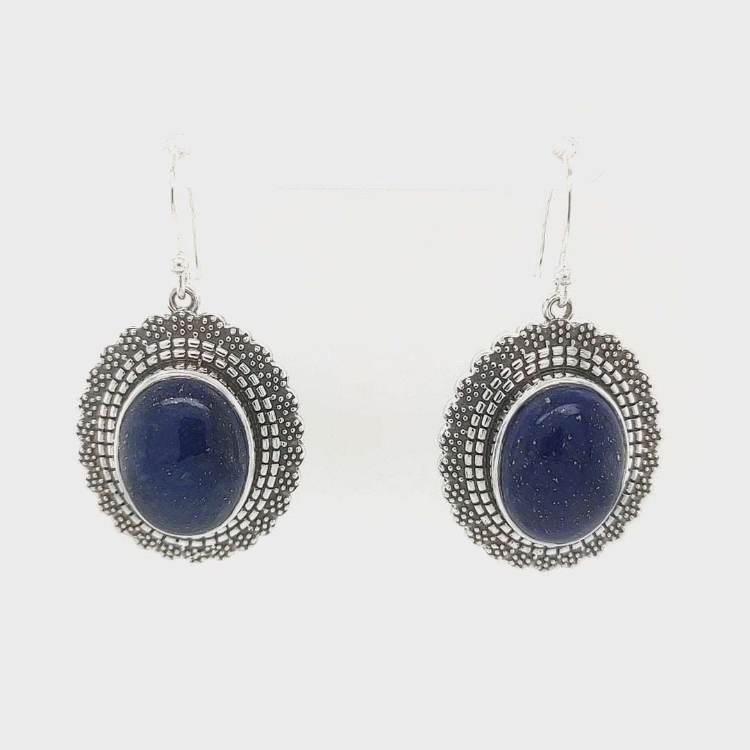 22.00 Cts Lapis Lazuli Earring in 925